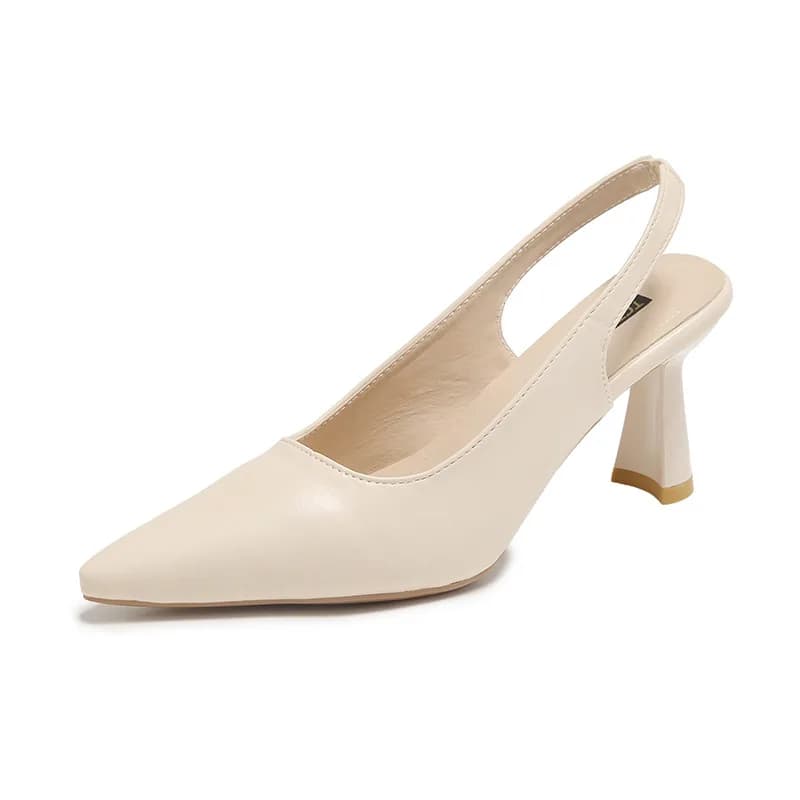 Sandales à talons hauts pour femmes, style français, bout pointu, à boucle, semelle en caoutchouc co