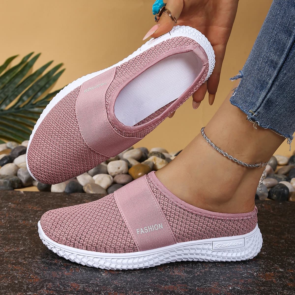 Chaussures pour femmes, mules de couleur unie, chaussures d'été pour femmes, livraison gratuite, pan