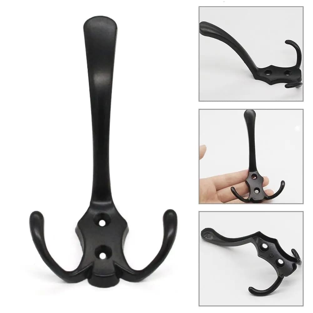 Moderne 3 crochets patère mural Robe porte-vêtements chapeau mur cintre Chrome or pour chambre vêtem