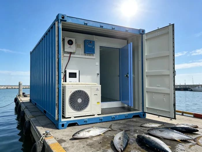 Chambre froide solaire préfabriquée à montage rapide pour la pêche et les produits de la mer – Perso