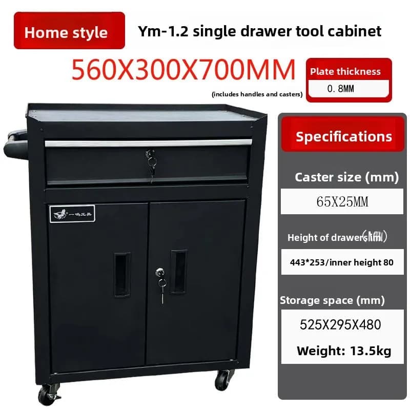 Armoire à outils robuste avec roulettes – Coffre à outils roulant en acier épais avec tiroirs verrou