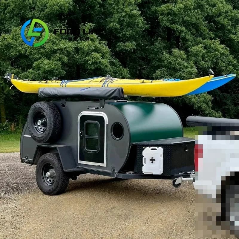 Remorque de camping familiale avec grand espace de rangement, chariot utilitaire pliable pour le cam