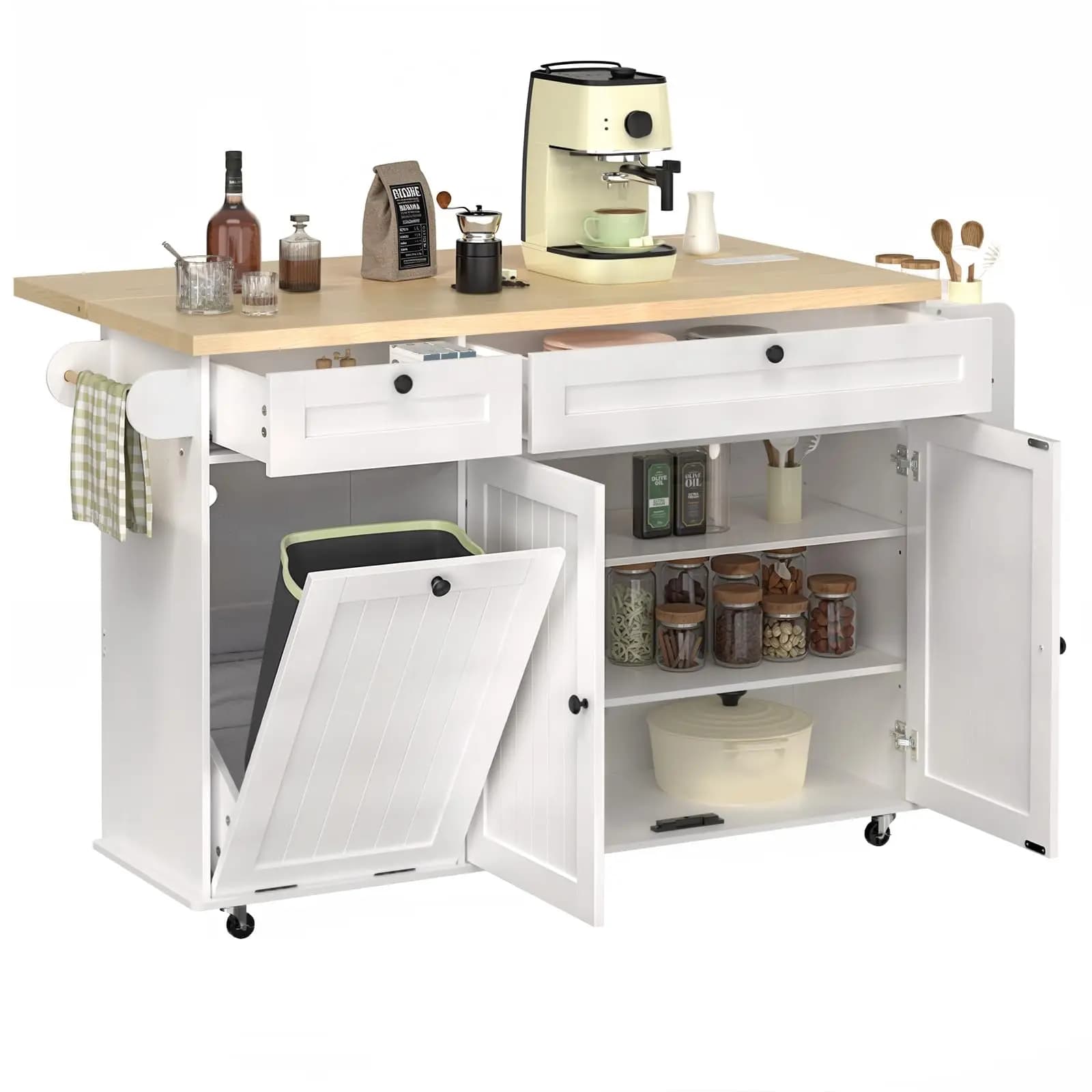 Chariots roulants pour îlots de cuisine mobiles de 60 pouces, Table d'îlot de cuisine, chariots de m
