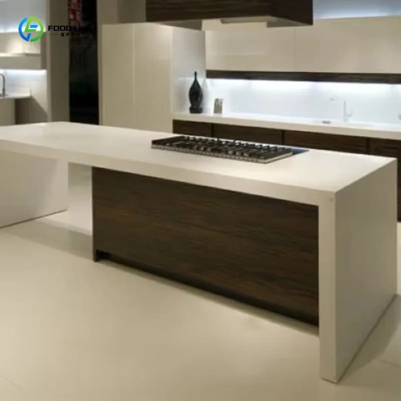 Armoire de cuisine personnalisée avec plan de travail en marbre, mobilier écologique, imperméable, p