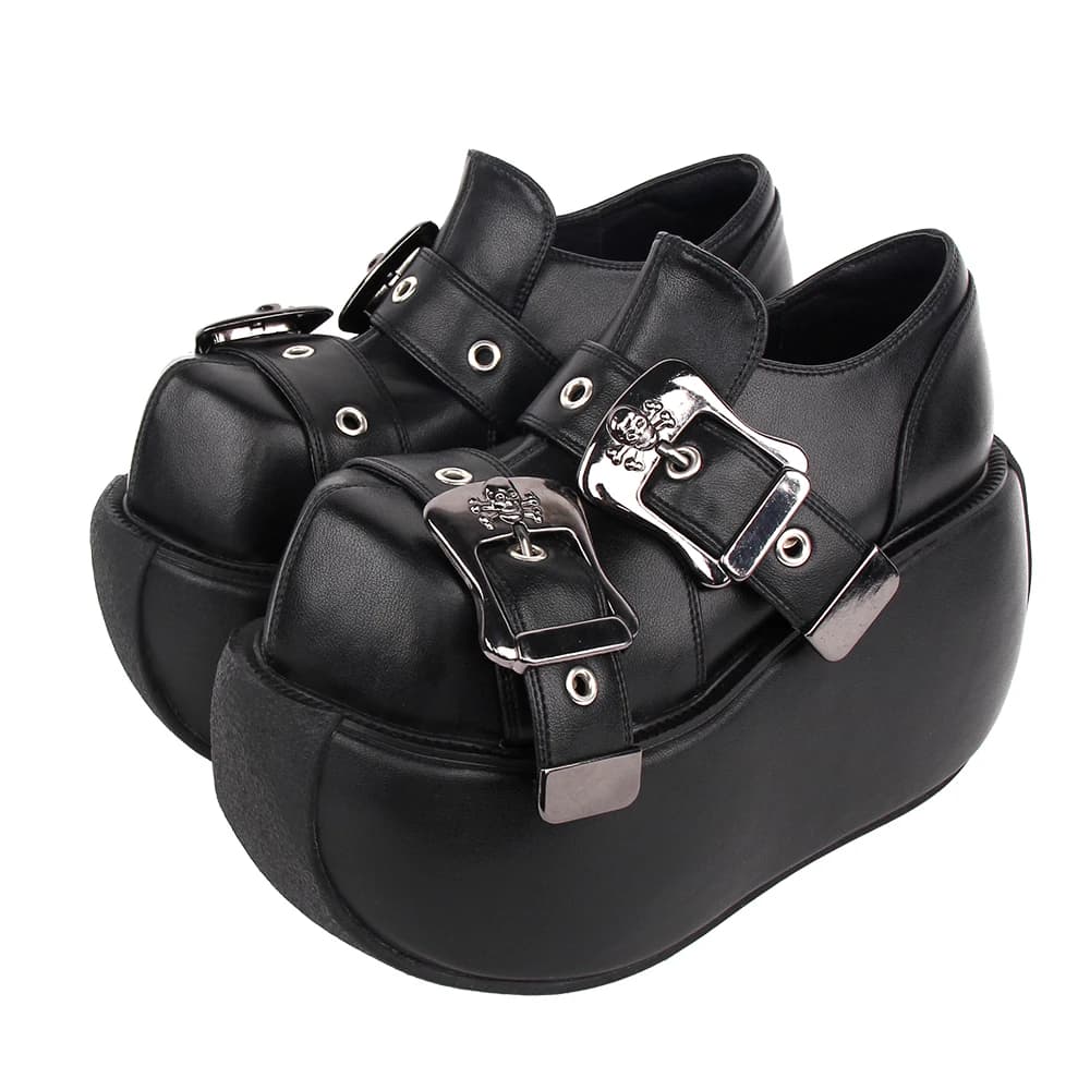 Angelic imprint-Chaussures gothiques à talons hauts pour femmes, escarpins compensés, style urbain,