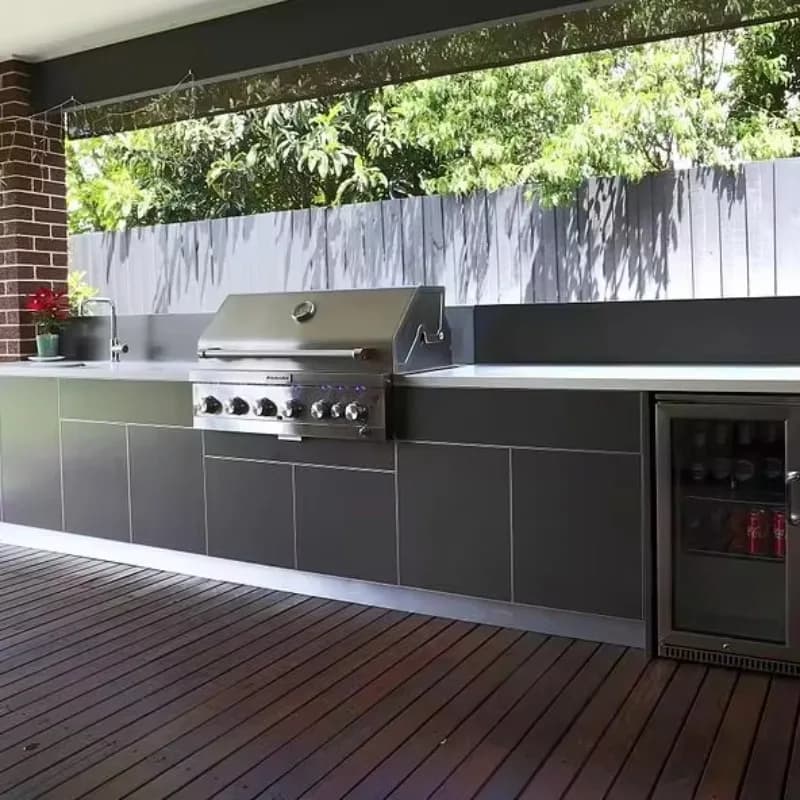Ensemble de cuisine extérieure personnalisé, imperméable, barbecue, armoires de rangement en acier i