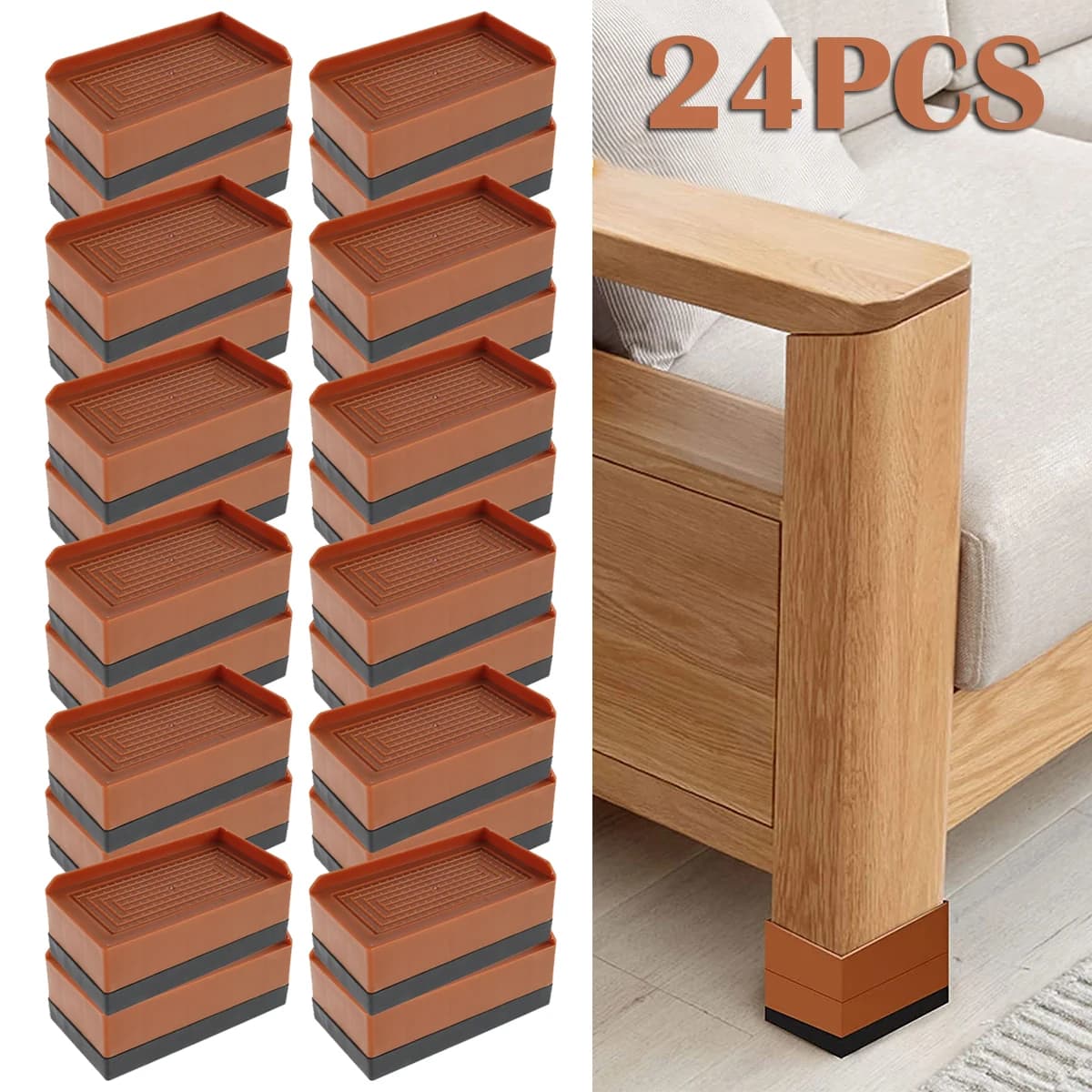 24 pièces/4 pièces élévateurs de bureau réglables extensions de jambes rehausseurs de meubles de lit