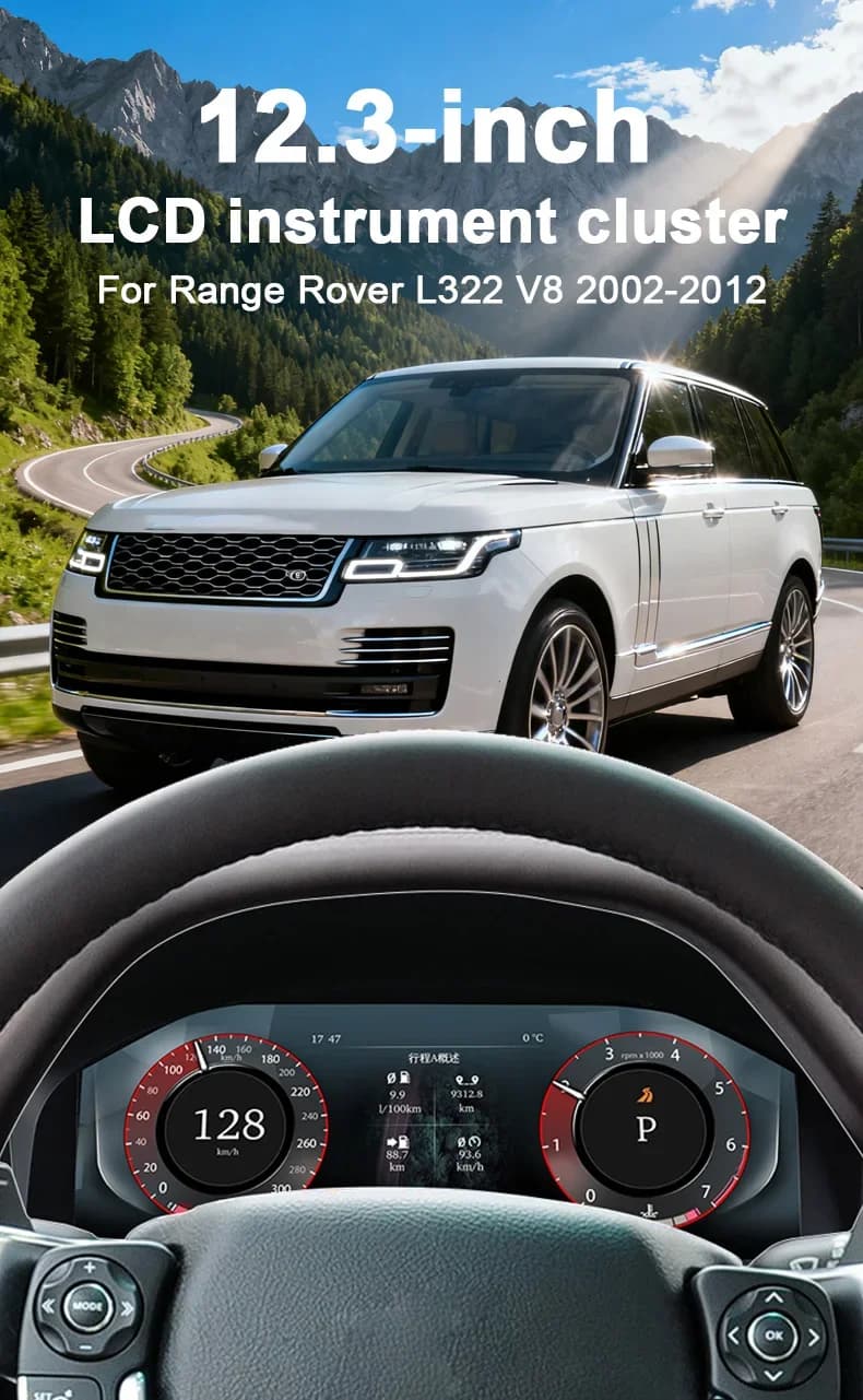 Pour Land Rover Range Rover Vogue V8 L322 2004-2012 Compteur de vitesse Tableau de bord Écran LCD nu