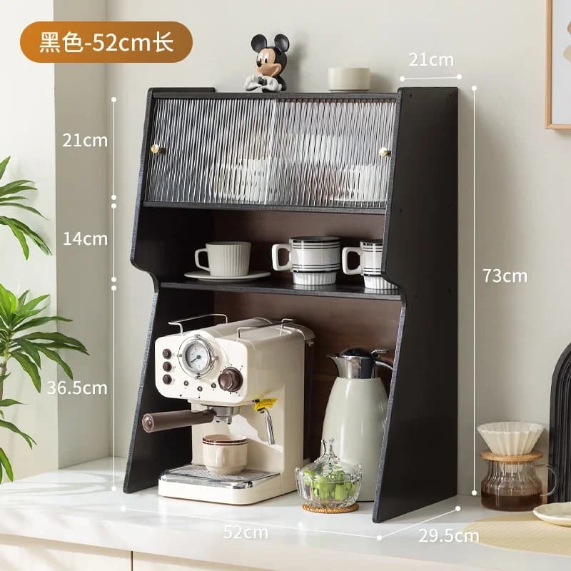 Meuble de rangement pour bar à café, station de comptoir pour machine à café, bouilloire et théière,