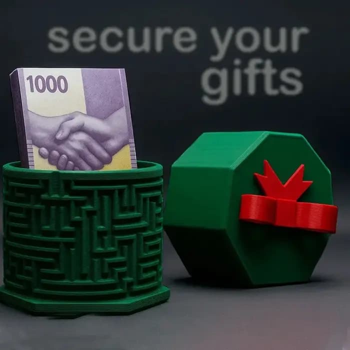 Conteneur de rangement de puzzle en forme de boîte cadeau de Noël