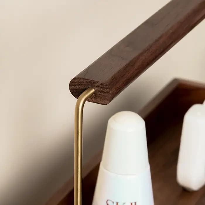 Plateau de rangement de cosmétiques en bois massif