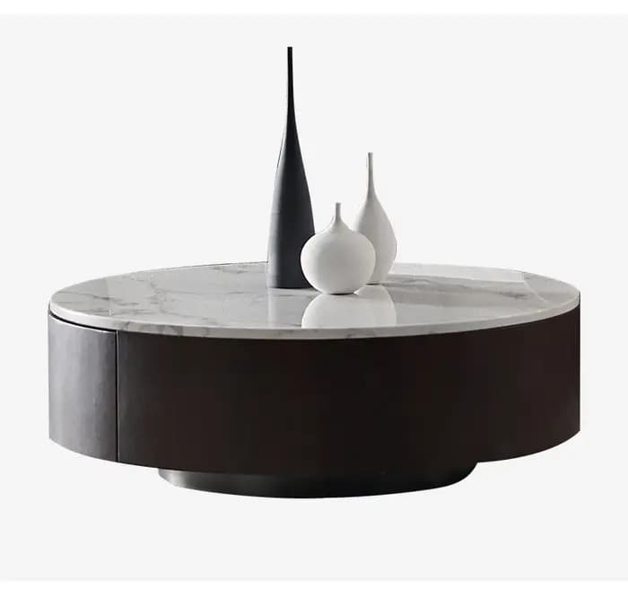 Table à thé ronde en marbre, meuble TV, rangement pour la maison, salon, minimaliste moderne, luxe doux