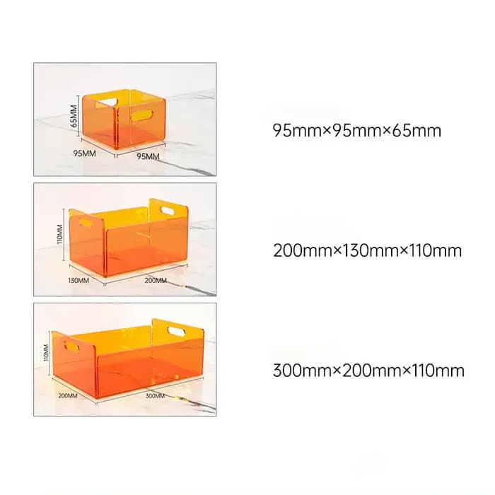 Bacs de rangement en acrylique transparent