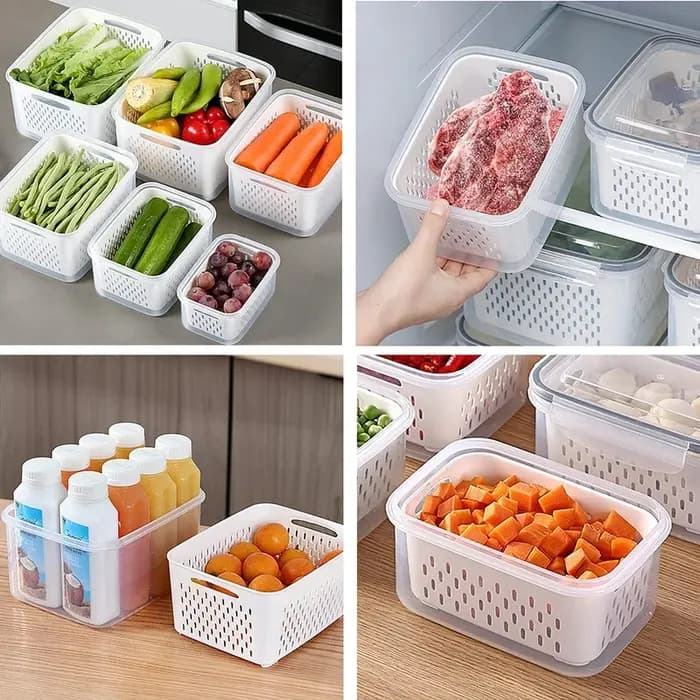 Contenants de stockage de fruits pour réfrigérateur avec passoire amovible