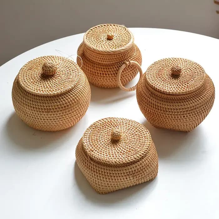 Panier de rangement en osier tissé pour la cuisine
