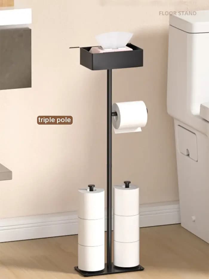Porte-rouleau de papier hygiénique autoportant, boîte de rangement HOWith