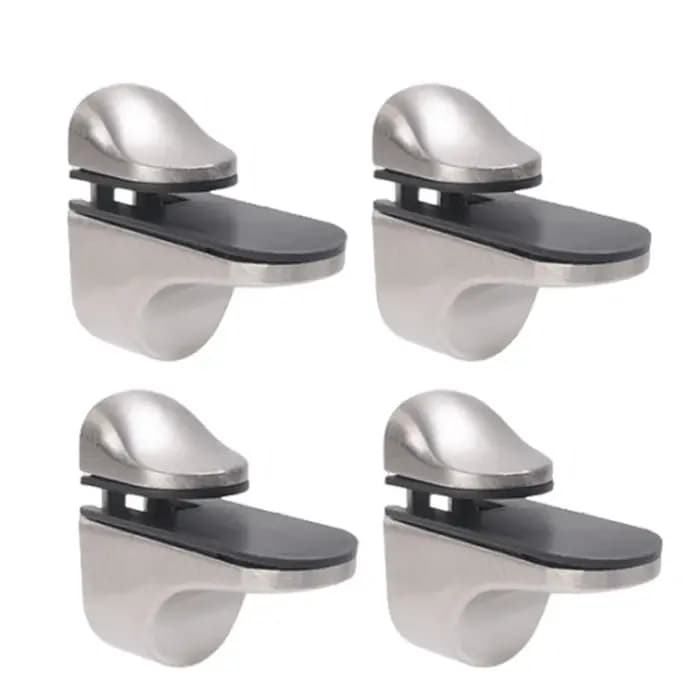4/1 pièces Support d'étagère en verre réglable pince salle de bain Supports étagères