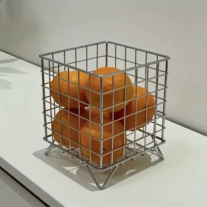Panier de rangement en métal ajouré multifonctionnel