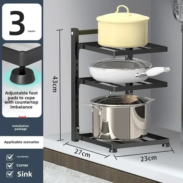 Étagère de rangement multi-niveaux pour évier de cuisine