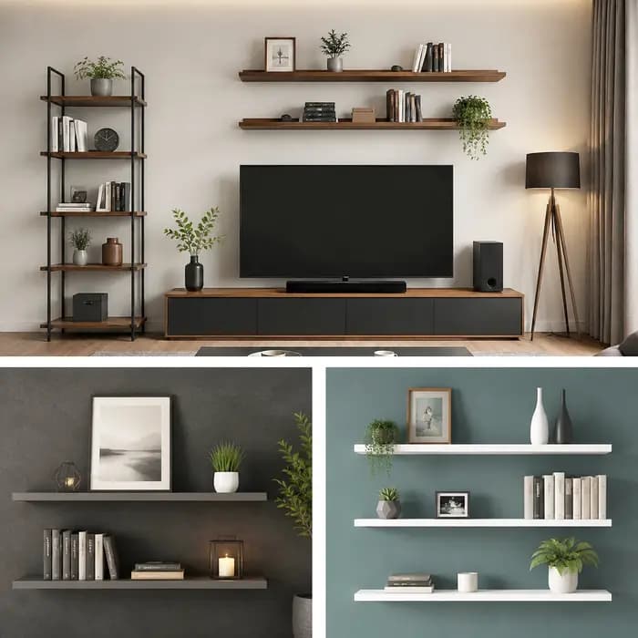 Étagère flottante invisible robuste avec supports dissimulés pour fixation murale, étagère de rangement, supports métalliques, quincaillerie de meubles