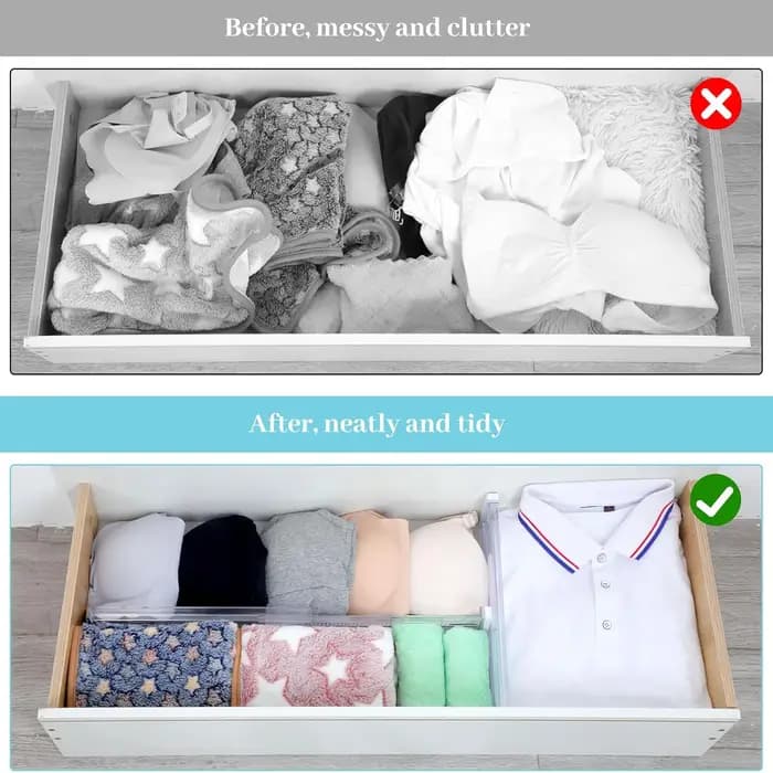 Séparateurs de tiroirs, organisateur de tiroir réglable de 6 paquets, organisateur de commode extens