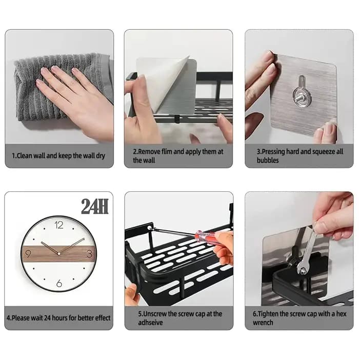 Étagère de salle de bain murale sans perçage pour rangement de maquillage