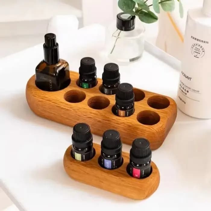 Étagère de rangement portable pour huiles essentielles en bois