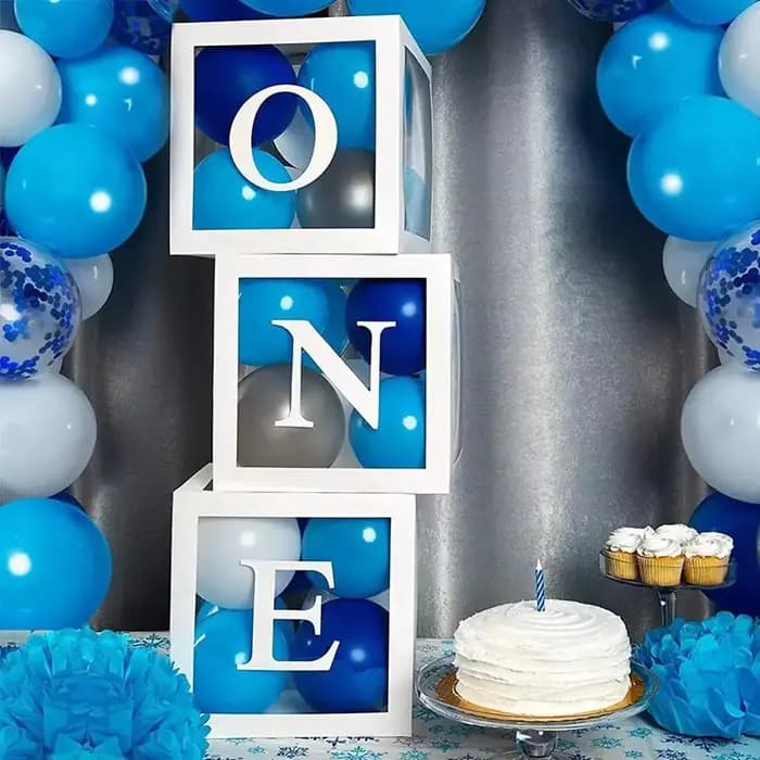 Boîte à ballons transparente personnalisée avec lettres A-Z