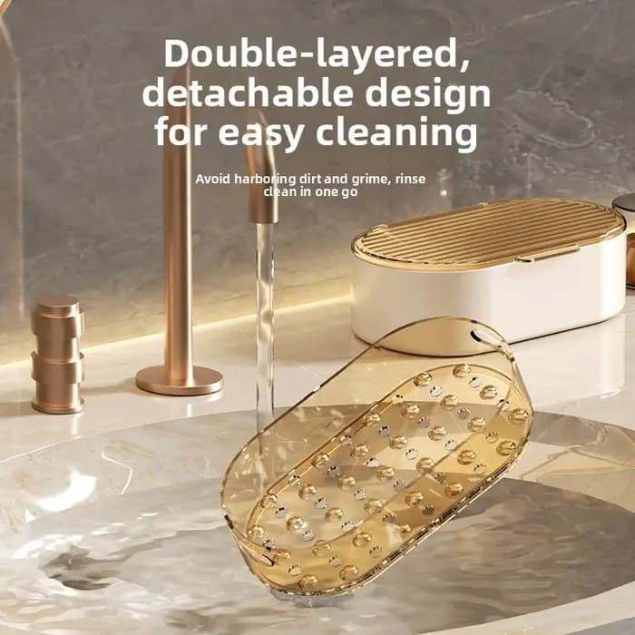 Boîte à Savon Couvertée Double Couche avec Drainage