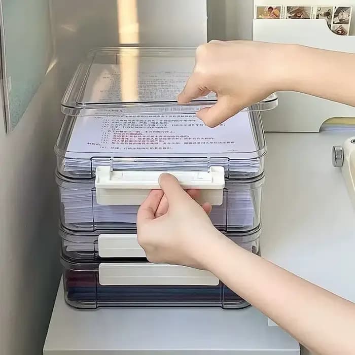 Nouvelle boîte de rangement de papier de bureau en acrylique Transparent