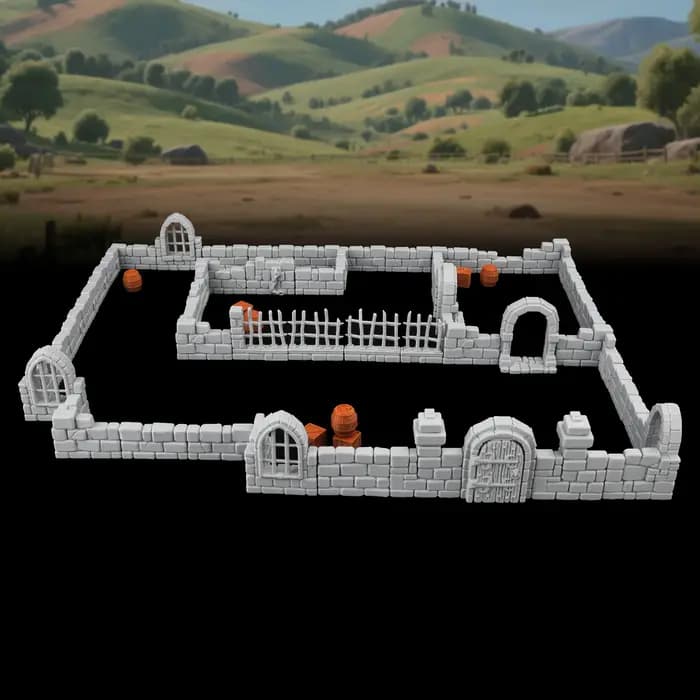Ensemble de miniatures de terrain en pierre pour donjons RPG