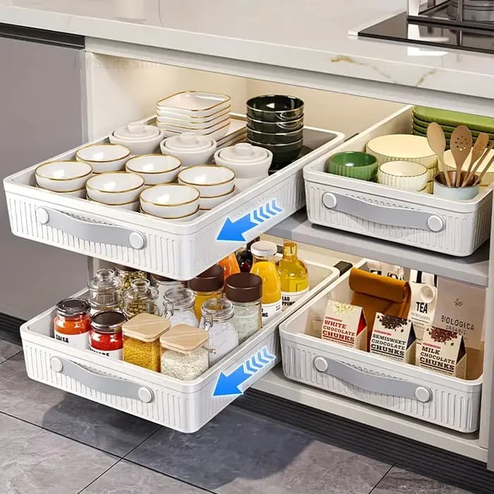 Boîtes de rangement à tiroirs pour armoires de cuisine