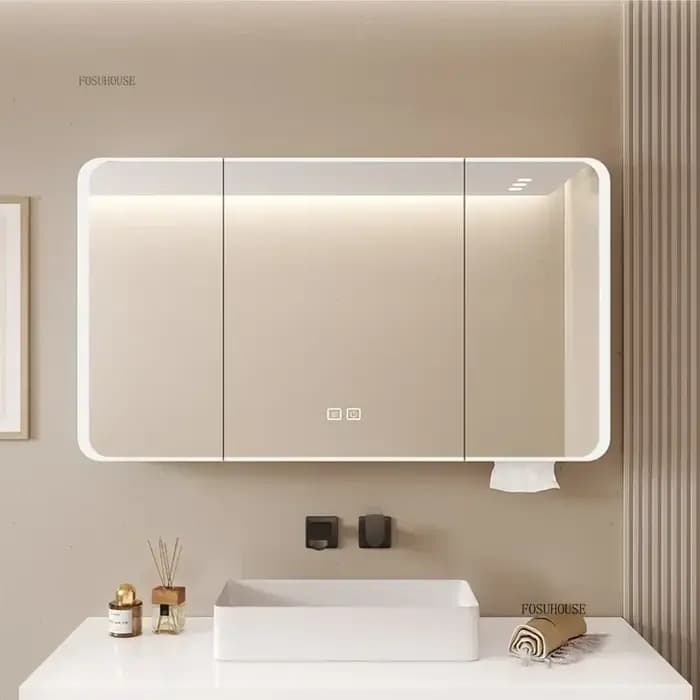 Armoires à miroir de salle de bains intelligentes modernes en forme d'arc meubles de maison armoire
