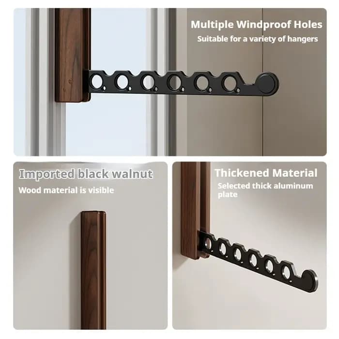 Cintre à vêtements en bois, support de séchage mural, conception pliable et organisateur de vêtement