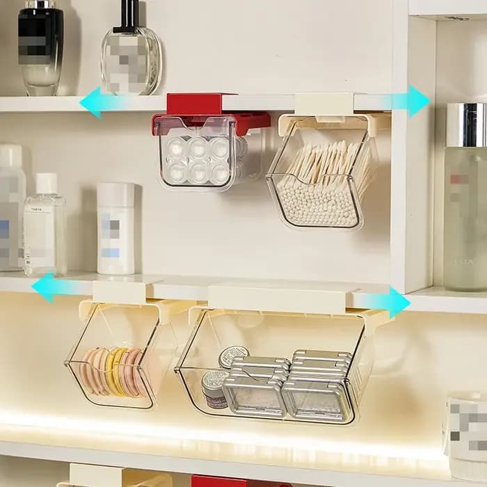 Boîte de rangement de type tiroir sous l'armoire de salle de bain