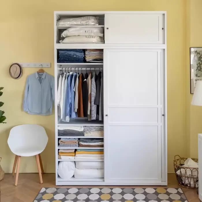 Armoire De rangement pour vêtements blancs
