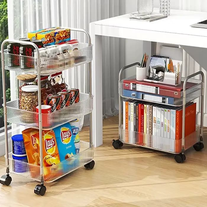 Étagère mobile à 2/3/4 niveaux avec roulettes
