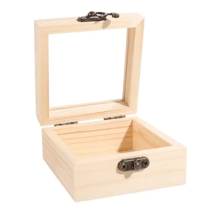 Boîte de rangement rectangulaire en bois