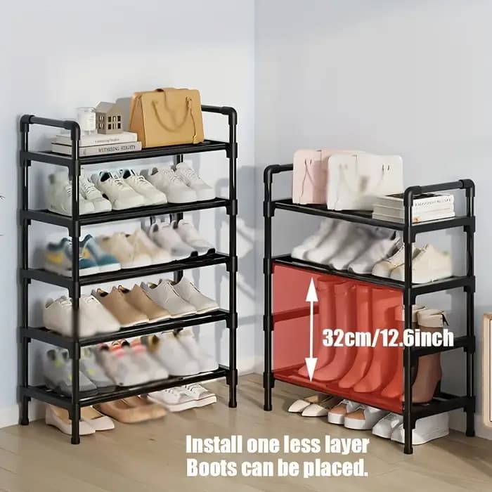 Étagère à chaussures en métal à plusieurs niveaux
