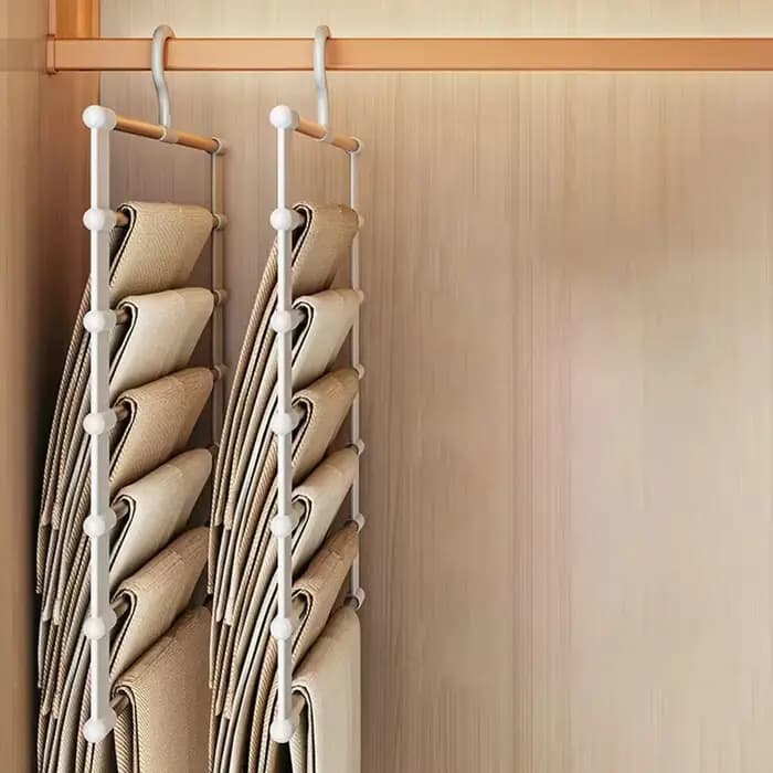 Porte-pantalon multi-niveaux pliable pour économiser de l'espace