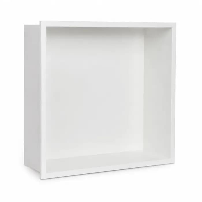 Niche de douche en acier inoxydable blanc mat 12 x 12 x 4 pouces