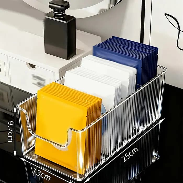 Boîte de rangement pour masques faciaux, boîte de rangement pour produits de soin de la peau, boîte de rangement pour coiffeuse, boîte de rangement pour cosmétiques, support pour parfums.