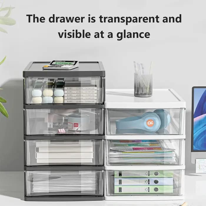 Boîte de rangement de bureau à 2-4 niveaux avec tiroirs
