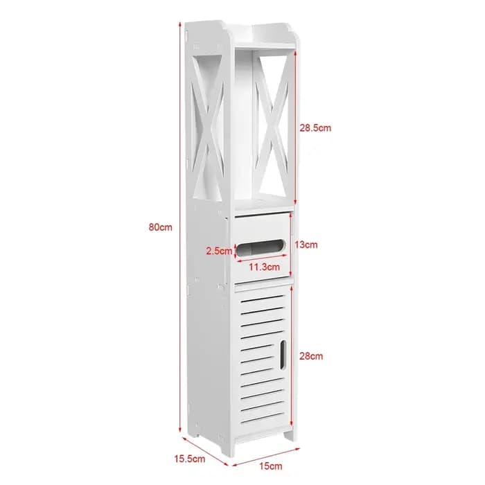 80x15.5x15CM salle de bain toilette meubles armoire blanc bois placard étagère mouchoirs support de