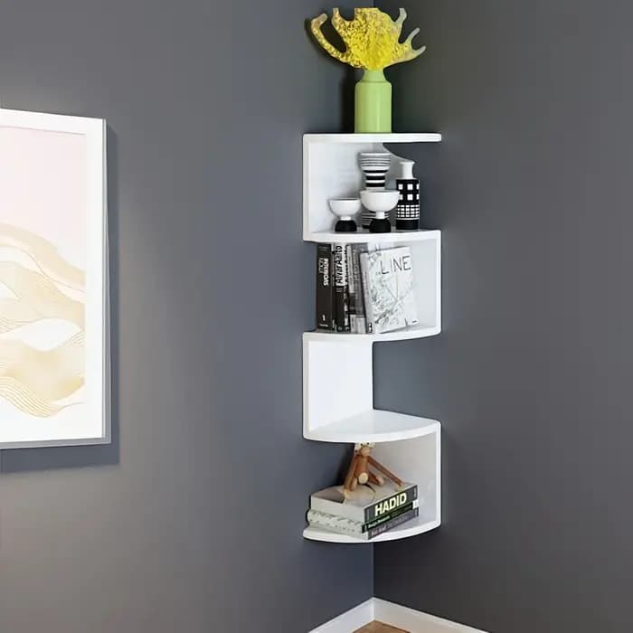 Étagère murale élégante au design moderne, gain de place pour livres et décoration dans la chambre ou le bureau