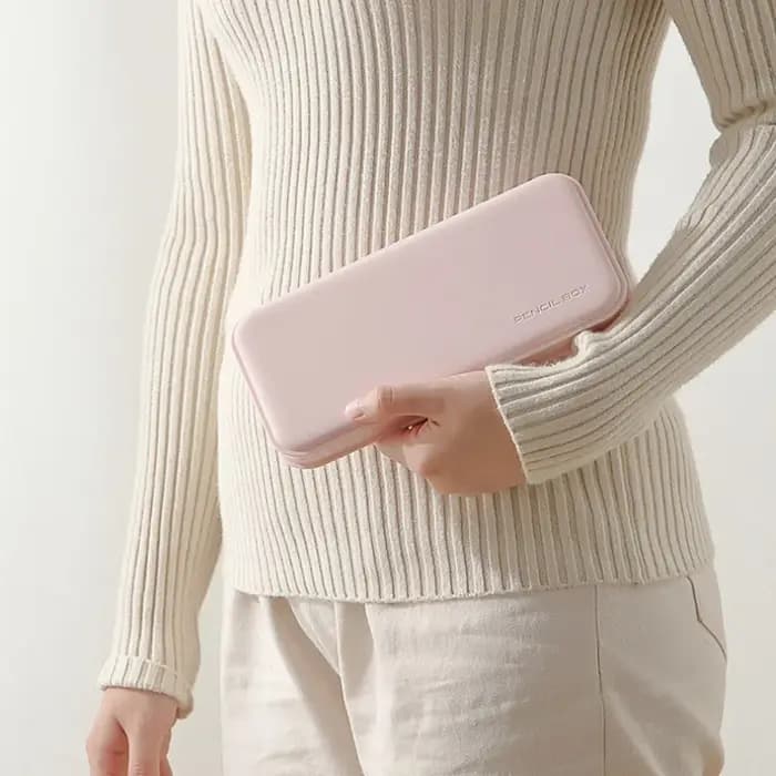 Boîte de papeterie mate minimaliste – Organisateur étanche avec séparateurs de grille | Étui à crayons Macaron