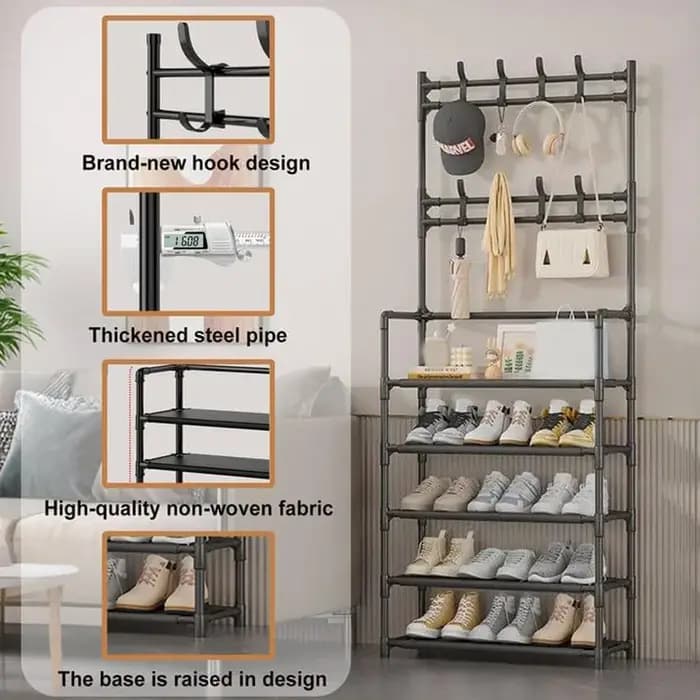 Support de rangement sur pied à 5 couches