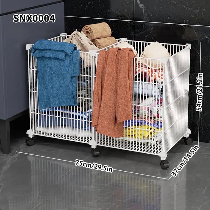 Panier de rangement pour vêtements avec roulettes