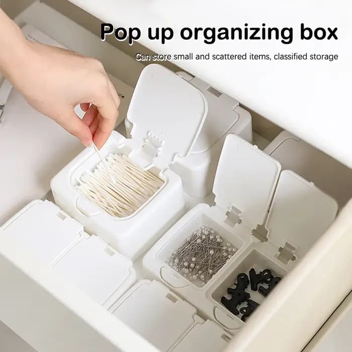 Boîte de rangement blanche pour bureau