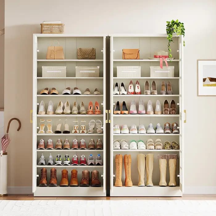 Armoire à chaussures de 71 pouces de hauteur avec portes